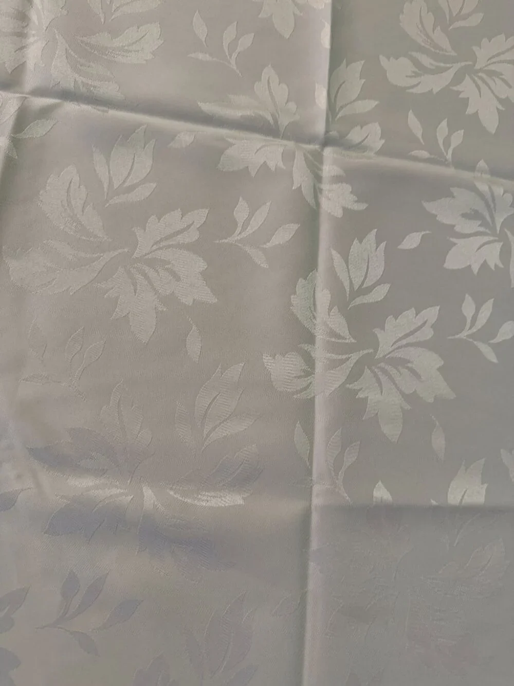 60” Round Ivory Floral Jacquard Tablecloth Elegant Formal Dining